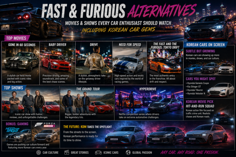 Fast & Furious Alternatives: Movies and Shows for Car Culture Fans (Including Korean Car Gems)