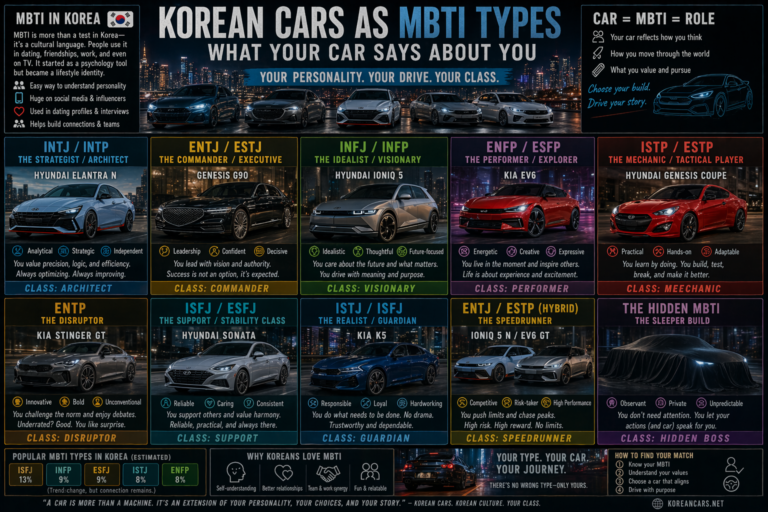 Korean Cars as MBTI Types: Extending the “Car = RPG Class” Idea
