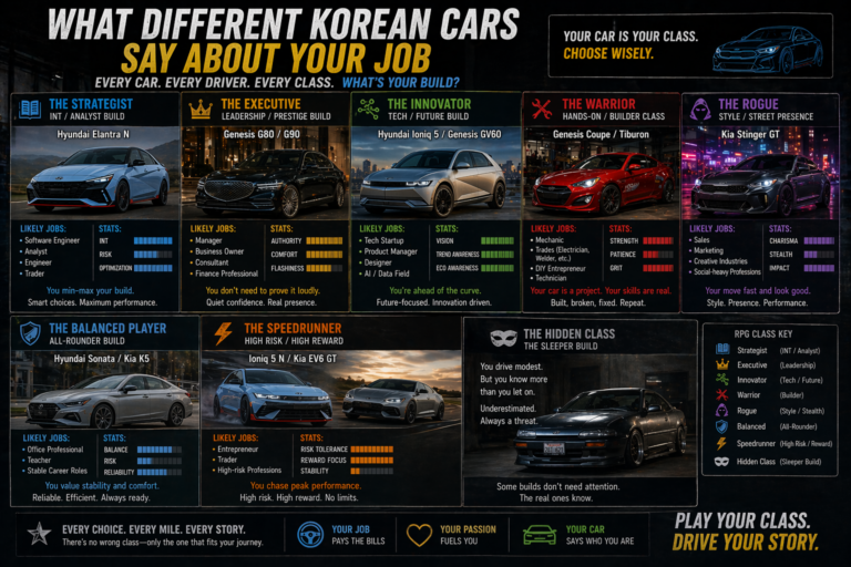 What Different Korean Cars Say About Your Job (Like an RPG Class)