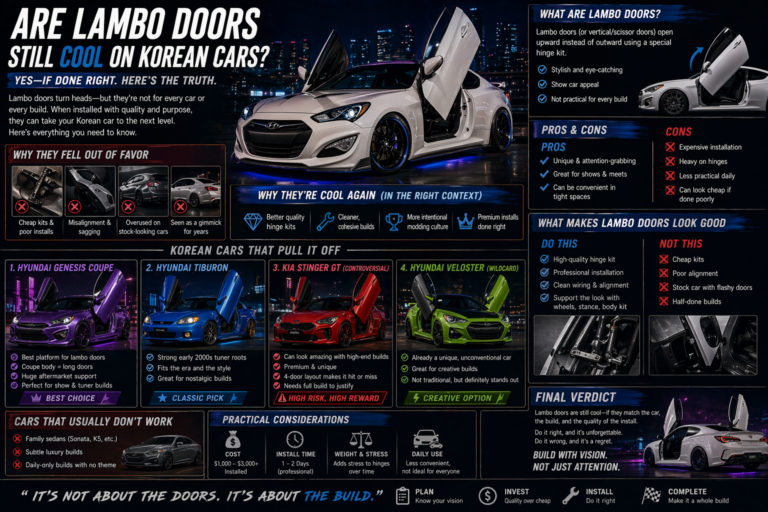 Are Lambo Doors Still Cool on Korean Cars? (And Which Builds Actually Pull Them Off)