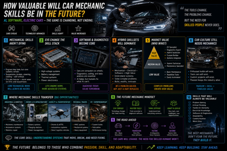 How Valuable Will Car Mechanic Skills Be in the Future? (AI, EVs, and What Transfers)